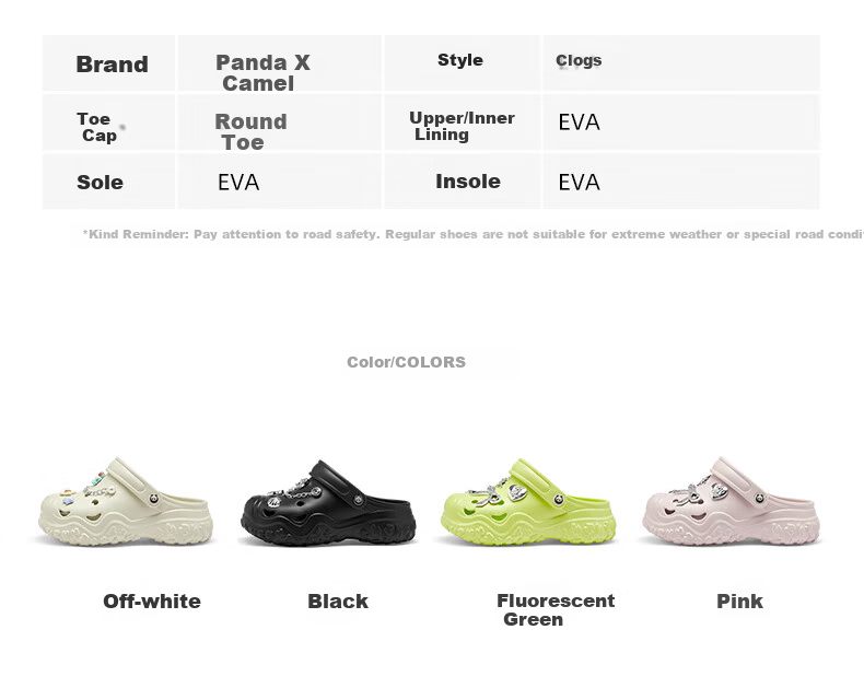 CAMEL Women's Panda Collaboration Hollow-out Platform Breathable Beach Sandals L26M162034 Off-white Size 37 10