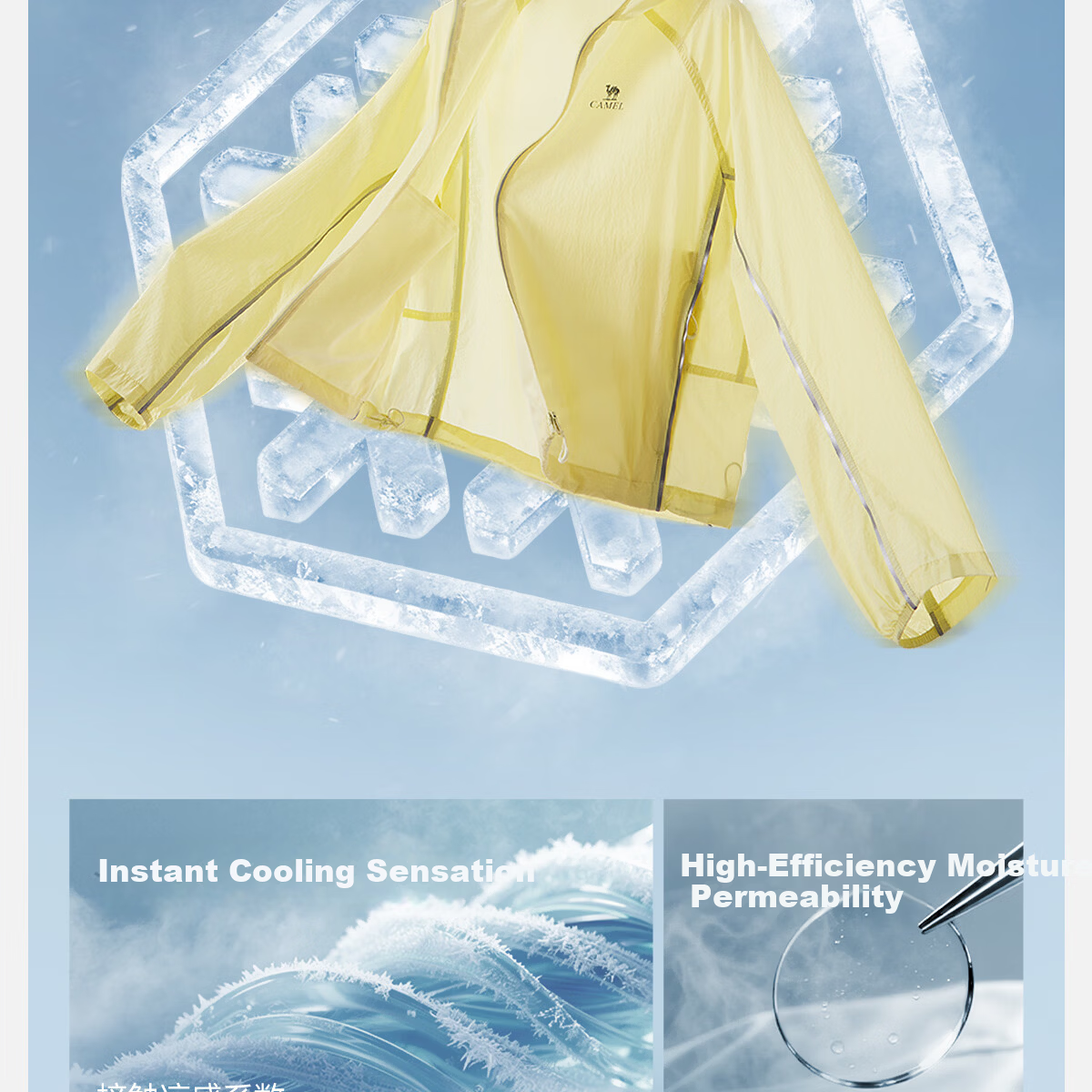 Camel Iceberg Sunscreen Jacket Goddess Edition Short Spring Summer New Outdoor Original Yarn Skin Jacket Women M26BA30013 5