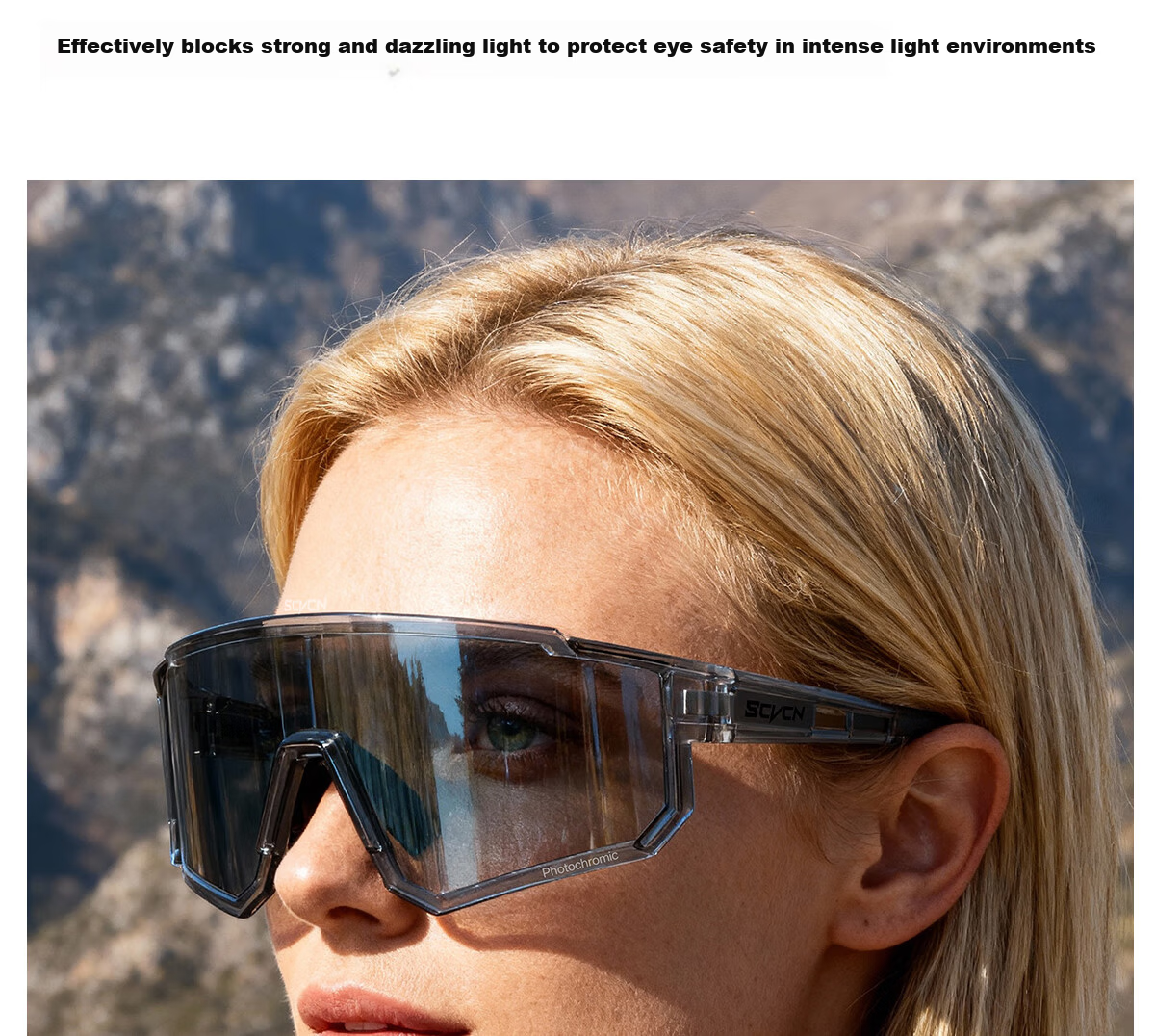 SCVCN Photochromic Mountaineering Goggles Day and Night Outdoor Hiking Windproof Sandproof Sunglasses Unisex 10