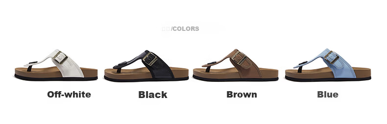 CAMEL Women's Beach Sandals Simple Casual Toe-Post Buckle Birkenstock Style L26M504036 Blue Size 37 15