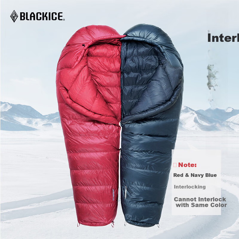 BLACKICE G Series Mummy Goose Down Sleeping Bag Camping Warm Adult Sleeping Bag G400 (New Standard) Red/M