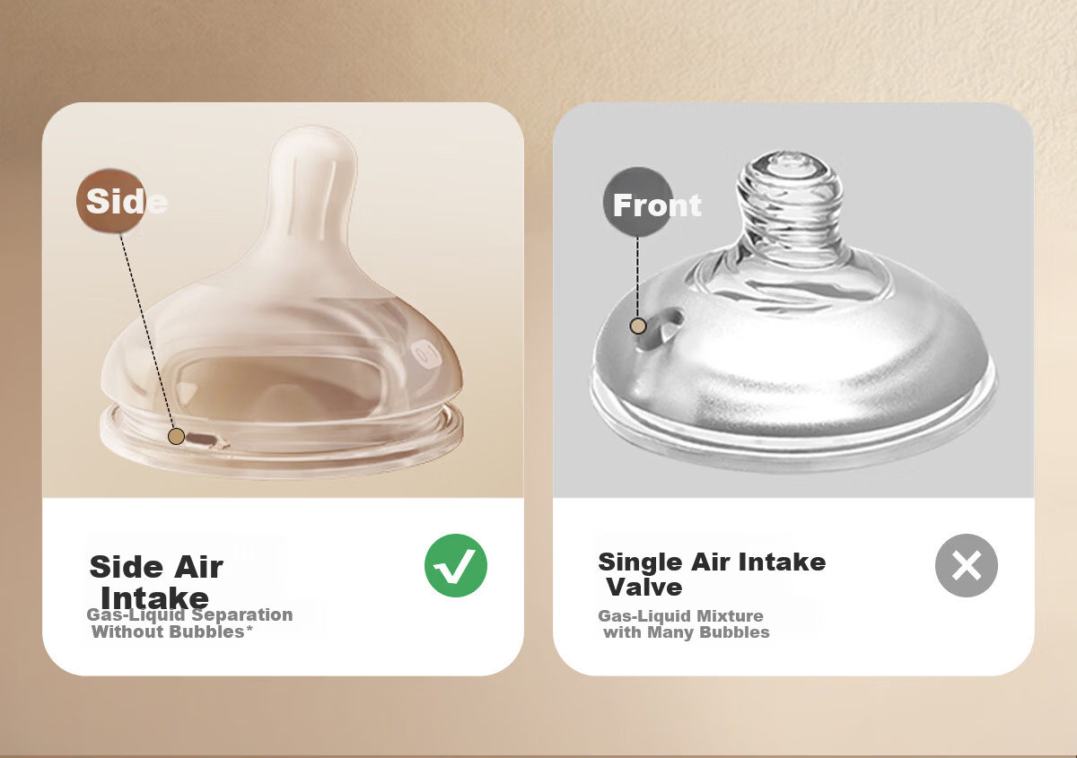 Bebebus Newborn Baby Bottle 0-1 Month Anti-Colic Glass Infant Bottle with Breast-Like Nipple 160ml 6