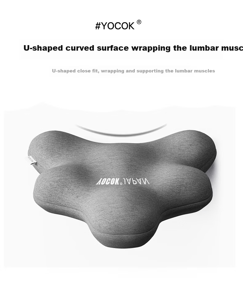 YOCOK Lumbar Support Cushion Pillow Office Chair Waist Pillow Car Seat Cushion Long Sitting Lumbar Support Blue Version 8
