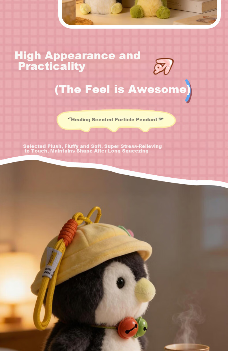 Panda Plush Doll Keychain Backpack Pendant Children's Day Gift for Boys and Girls Car Keychain Plush Toy 5