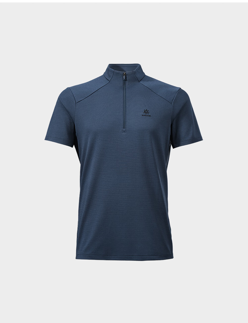 KAILAS Kailas Men's Half-Zip Functional Short Sleeve T-Shirt Outdoor Hiking Breathable Spliced Wool High Collar Quick-Dry Shirt 5