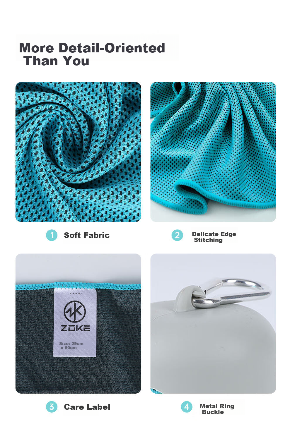 ZOKE Adult Sports Towel Swimming Fitness Cooling Quick-Dry Soft Portable Bath Towel 626305202-1 4
