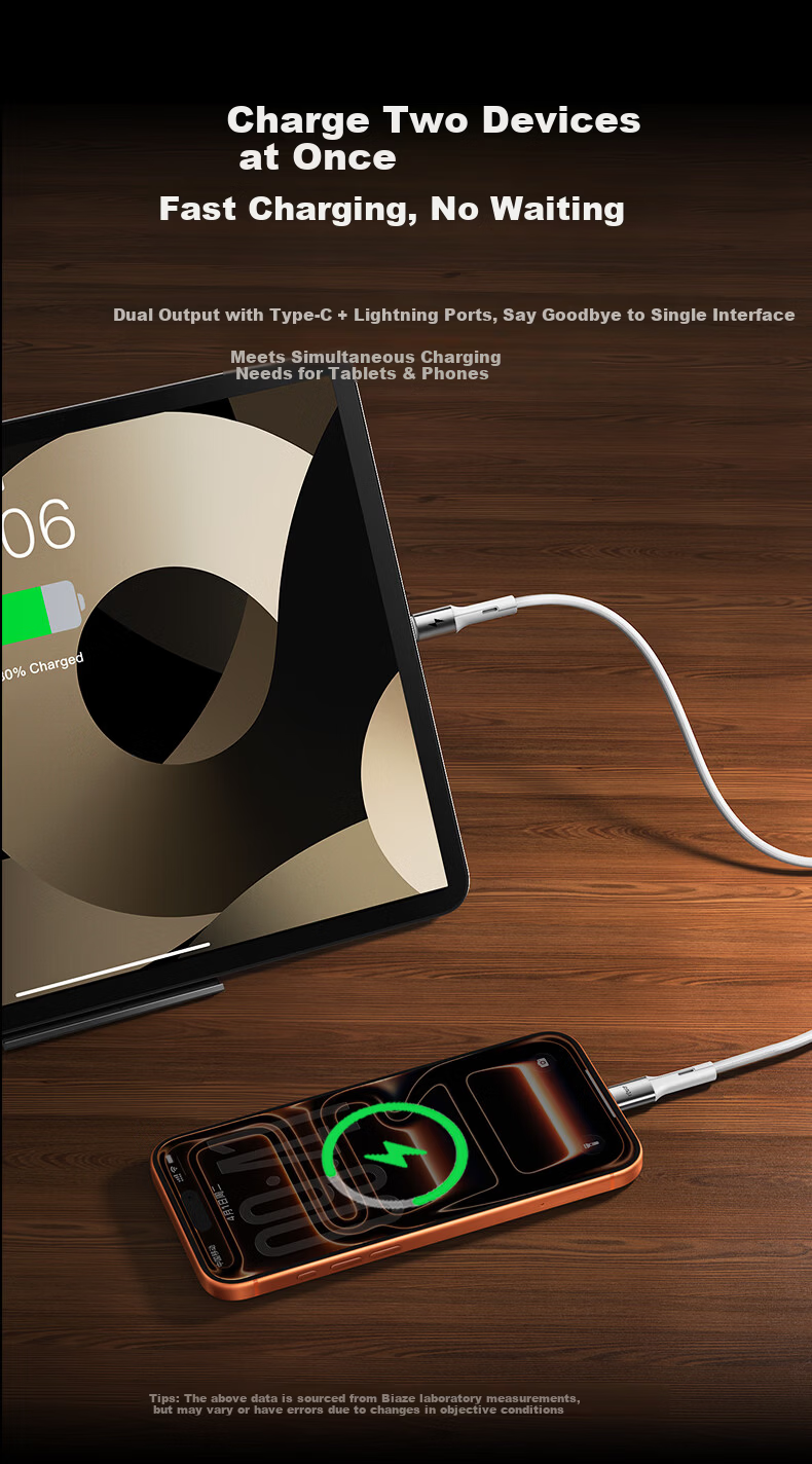 BIAZE Type-C Data Cable, 100W Super Fast Charging, Car USB-C Charging Cord, Suitable for Huawei, Honor, Xiaomi, Android, Apple IPhone 18/17/16/15 Pro Max Phones 3
