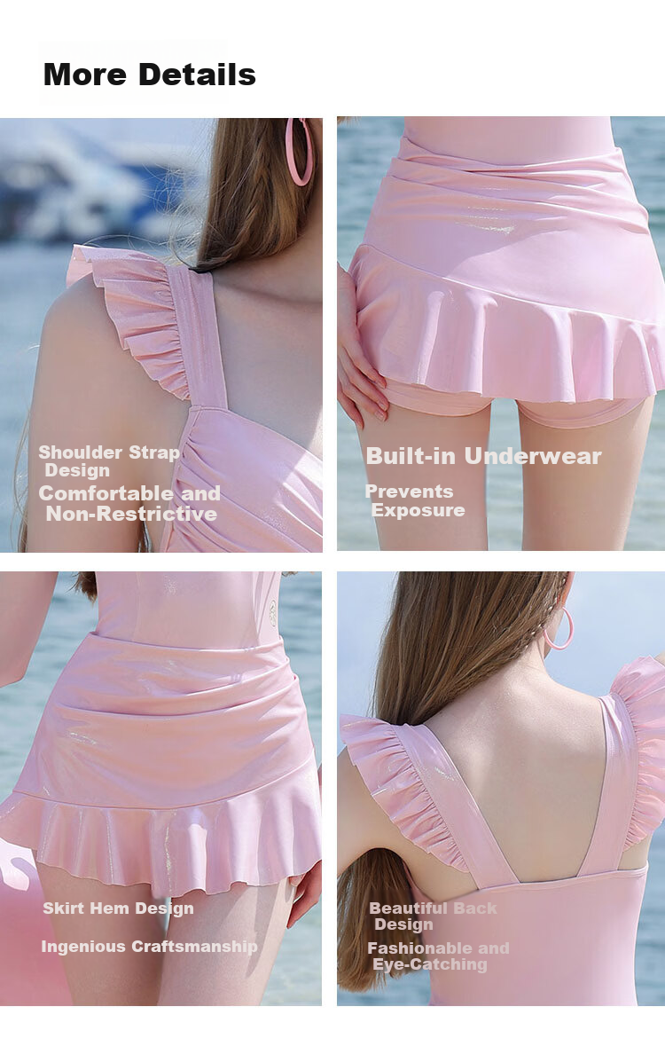 Disney Girls' One-Piece Swimsuit Slimming Sexy Hot Spring Vacation Swimwear D15290S2E Pink M 4