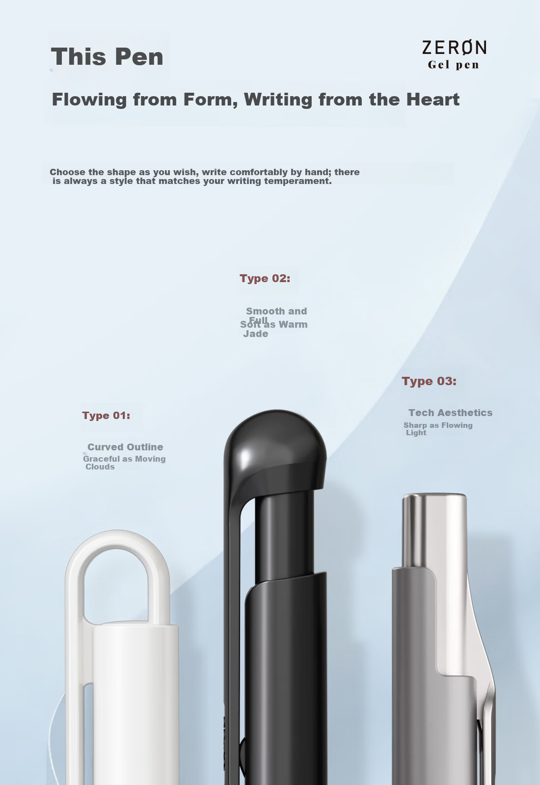 Kayou Zero Series Gel Pen Neutral Pen Endorsed by Zhou Bichang Retractable 0.5mm Black Ink High-Value Exam Pen Solid White 01&02 Model - 2 Pack 14