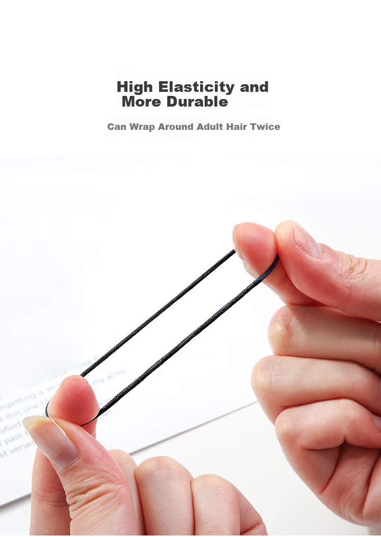 MEIFUYU Small Thumb Hair Ties 200pcs High Elasticity Children's Black Hair Bands WH7216 5