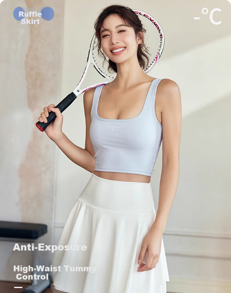 XUEXIMAN Women's Tennis Skirt Breathable Sports Skort Yoga Running Training Fitness Skirt Summer 1