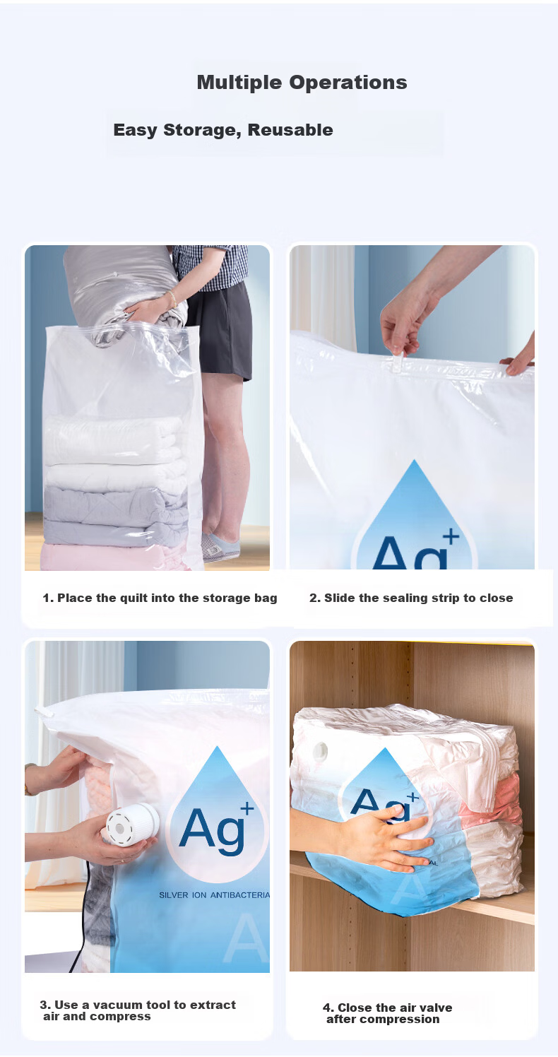 DR.STORAGE Antibacterial Vacuum Compression Storage Bags for Quilts and Clothes, 3D Bag 11-Piece Set 6