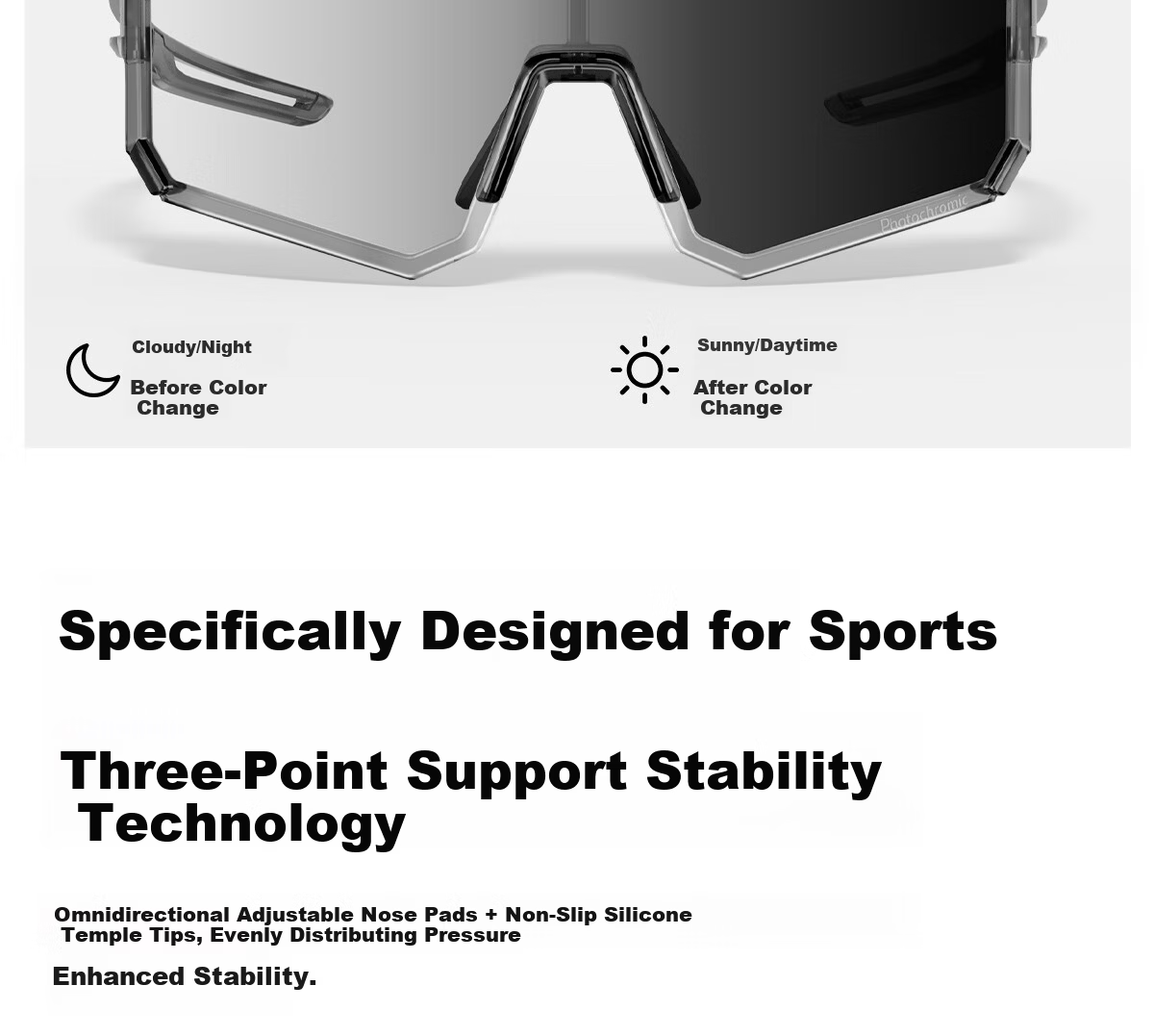 SCVCN Photochromic Mountaineering Goggles Day and Night Outdoor Hiking Windproof Sandproof Sunglasses Unisex 5