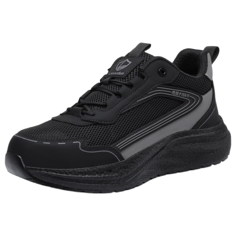 BlueOwl Shield Men's Summer Breathable Insulated 10KV Anti-Smash Anti-Puncture Ultra-Light Non-Slip Safety Work Shoes D331BKV Size 42