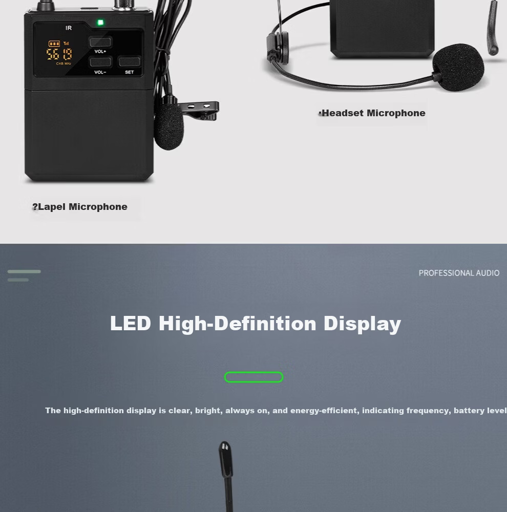 Depusheng DR666 Professional Wireless Microphone Dual Transmitter Karaoke Stage Performance KTV Singing School Speech Wedding Conference UHF Long-Distance Anti-Howling Microphone System 22