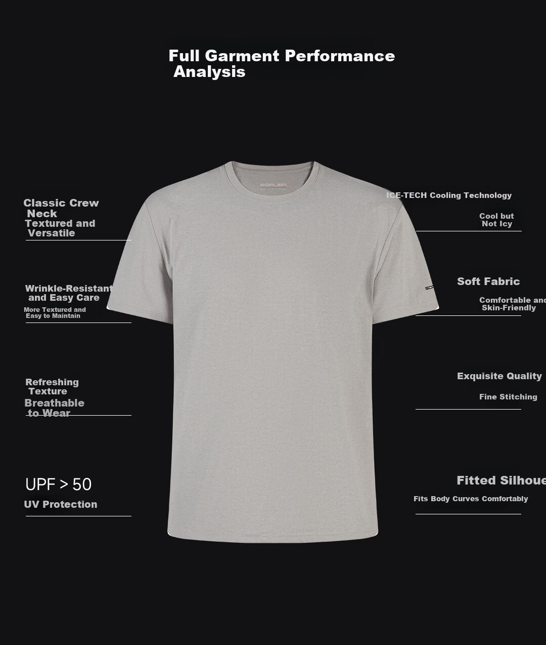 SCALER Men's Outdoor Quick-Dry Cooling UPF50+ Sun Protection Running Sports Breathable Loose Fit Short Sleeve T-Shirt 8