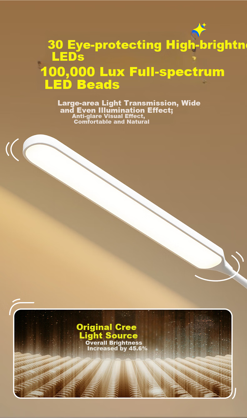 HP Pure Eye Protection Desk Lamp for Children and Students, Bedroom Bedside Lamp, Dormitory Study Reading Light 3