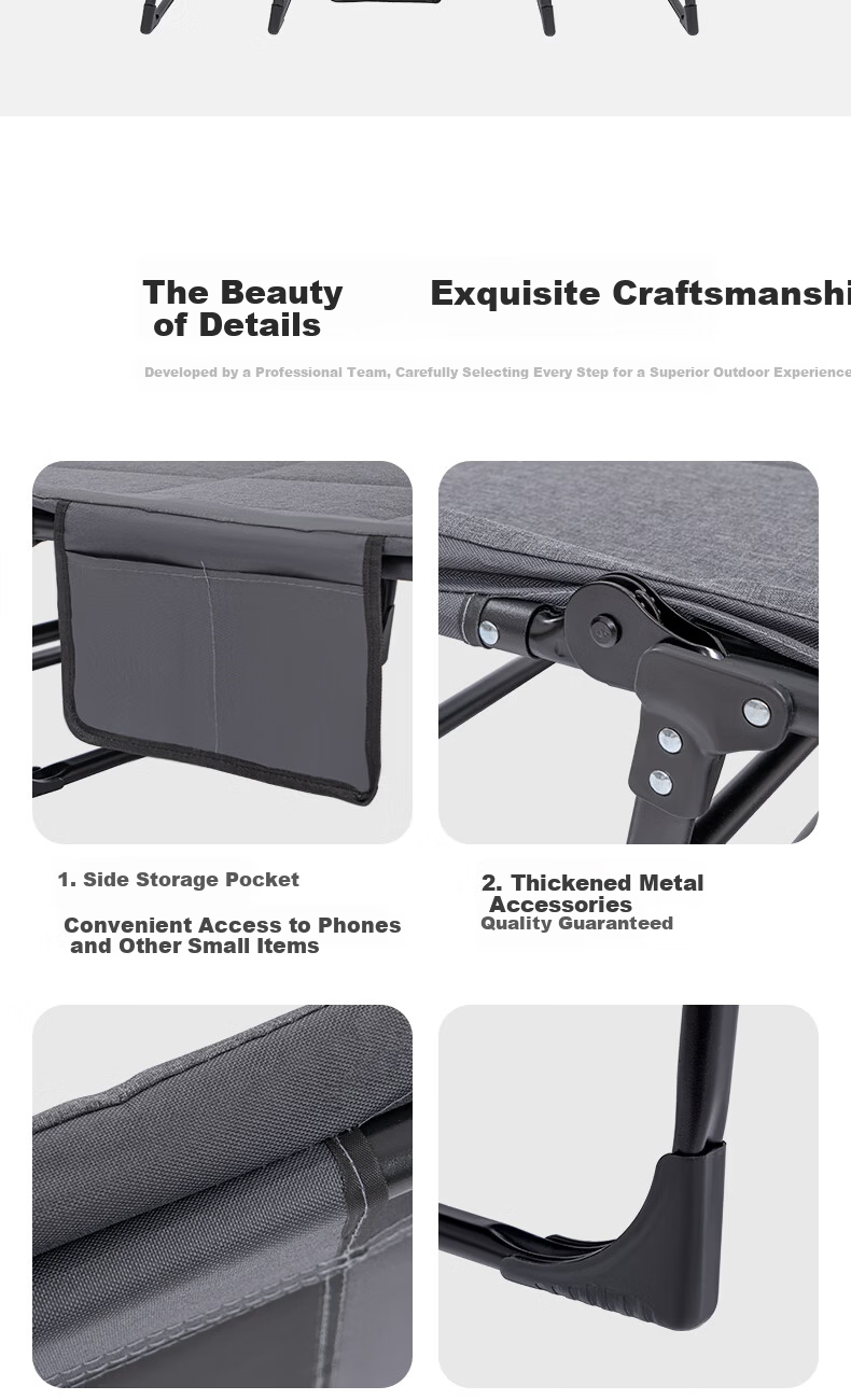 JEEP Folding Nap Bed Hospital Multifunctional Portable Single Military Cot Outdoor Office Recliner Large Size 12