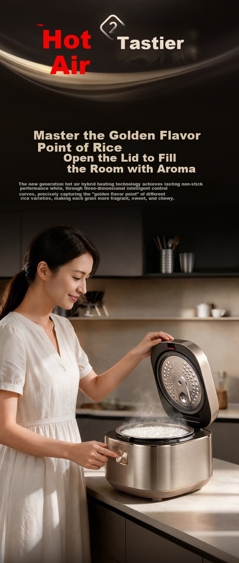 SUPOR Rice Cooker 1-8 People 4L IH Hot Air Integrated Pure Titanium Inner Pot Spherical Pot 0 Coating Non-Stick Low Sugar Household Smart Reservation Multifunction New Model F40Q97S 8