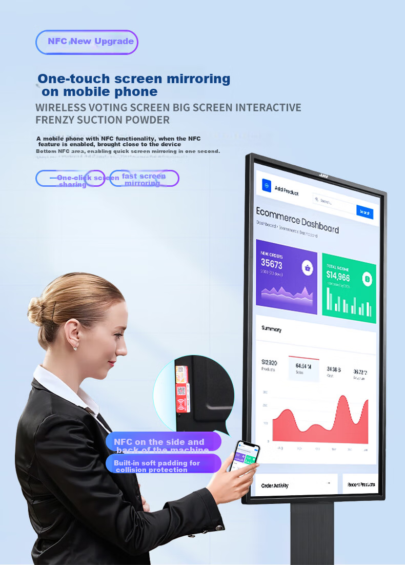 JAV 43-inch Portable Smart Live Streaming Large Screen Wireless Screen Casting Teaching Touchscreen Rotatable Live Streaming All-in-One Machine LED43C3k 8