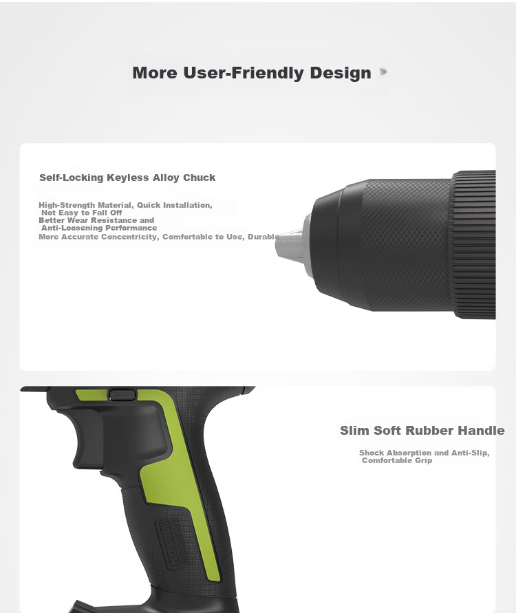 Worx 20V Brushless Cordless Drill WU182X (2.0Ah Dual Battery) Lithium-ion Electric Multi-function Handheld Drill 11