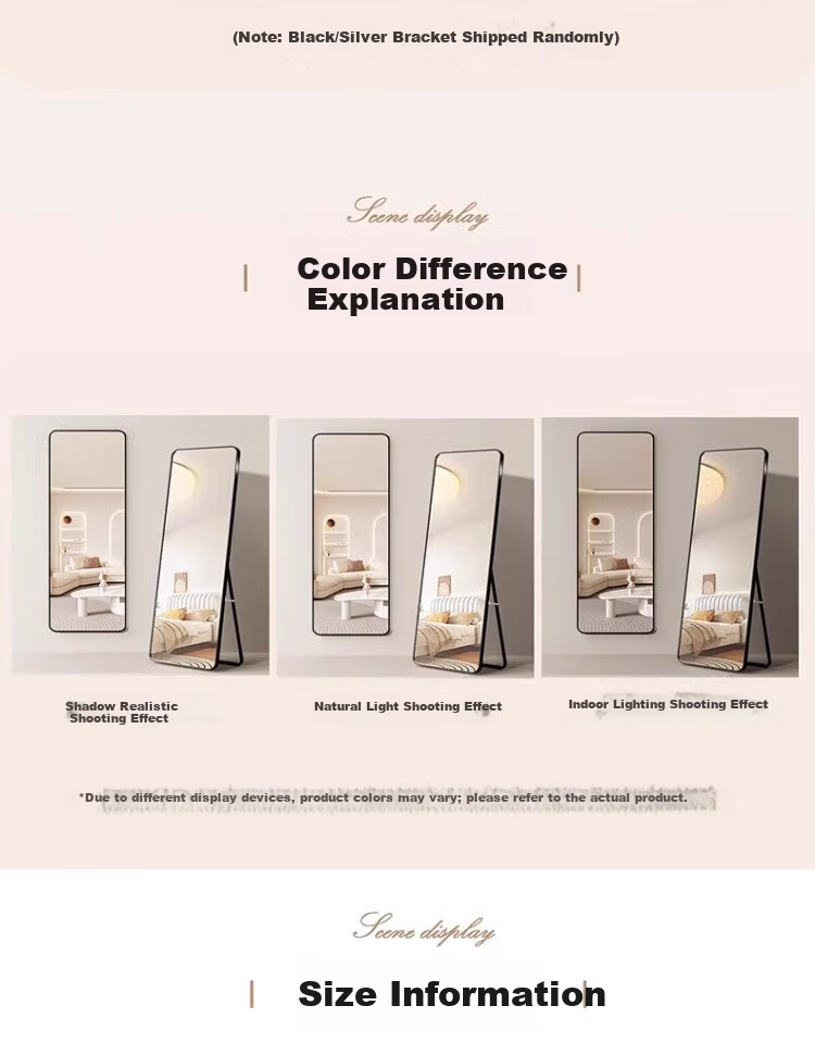 Qiyinge Full-Length Dressing Mirror Floor Mirror Wall-Mounted Fitting Mirror Bedroom Girl Makeup Mirror Bathroom 3D Explosion-Proof Mirror 25