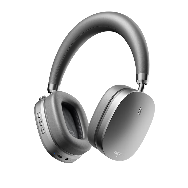 Aigo Bluetooth Headphones Over-Ear Active Noise Cancelling Comfortable Music Gaming Sports for Apple Xiaomi Phones Computers WH600 Gray
