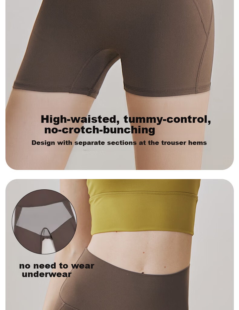 XUEXIMAN Women's Yoga Pants High-Waist Hip-Lifting Seamless One-Piece Sports Shorts Pilates Cycling Biker Shorts 4
