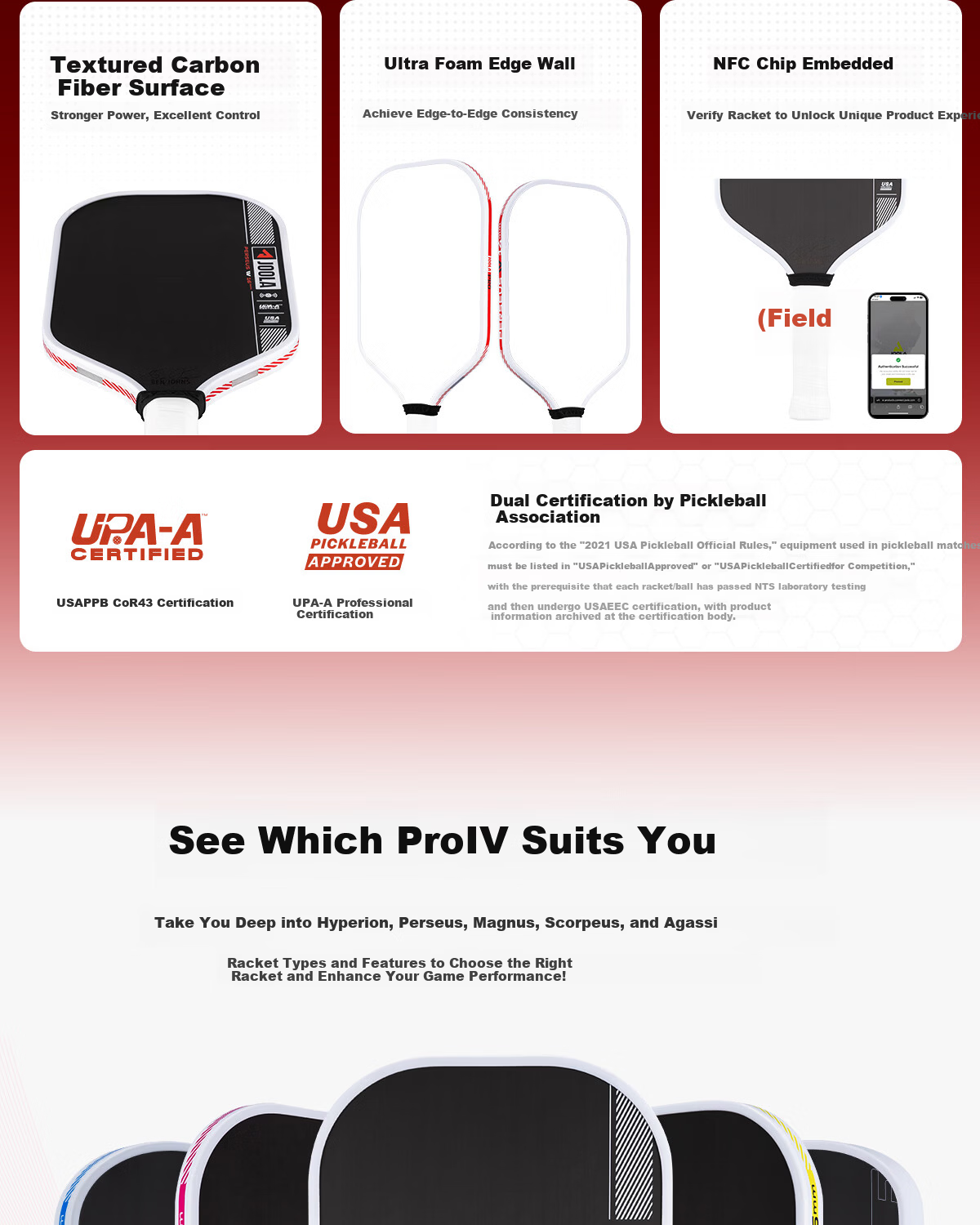 JOOLA Pro IV Carbon Fiber Dual Certified Professional Table Tennis Paddle Agassi 16mm Offensive Style 2