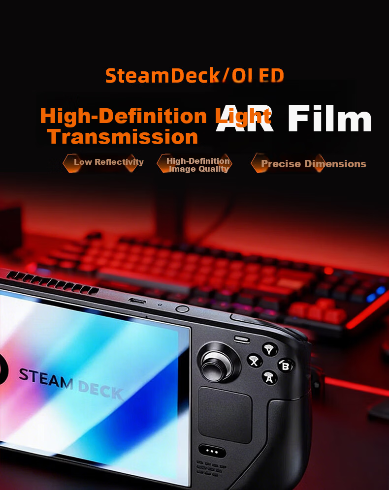GOLDEN RAY SteamDeck OLED 7.4-inch HD AR Anti-Glare Screen Protector Film Ultra-Thin Full-Screen Protective Film for Handheld Game Console Accessories 1