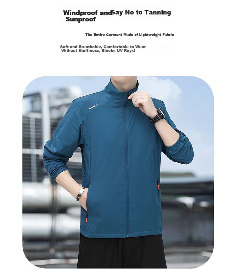 RED DRAGONFLY Men's Sunscreen Jacket Fashion Simple UPF50+ Cooling Lightweight Breathable Comfortable Versatile Skin Jacket 7