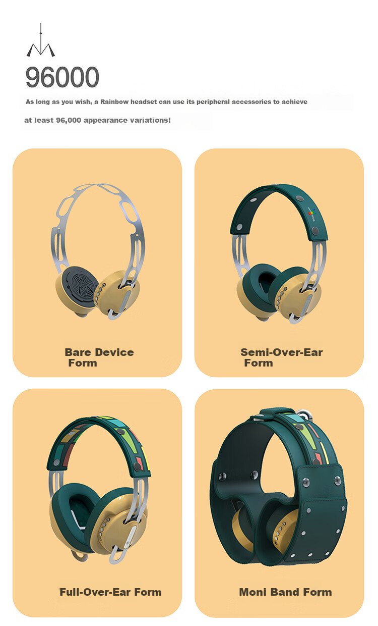 Monixibi Rainbow Bluetooth Headphones "Fluid Brown" Special Edition High-Fidelity Wireless Over-Ear Headphones Compatible with Apple/Huawei Phones, Computers, and Laptops 1