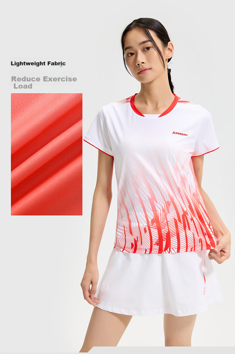 KAWASAKI Unisex Badminton Short Sleeve T-Shirt Competition Training Jersey Quick-Dry Navy Blue L 11