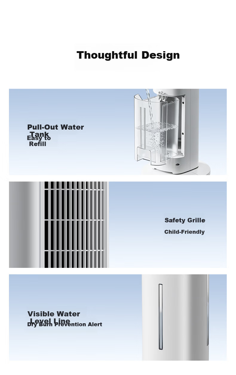 AIRMATE [Million Negative Ions] Lighthouse Cold Air Fan, Home Voice-Controlled Smart Water-Cooled Tower Fan, Gentle Wind Cooling Electric Fan, Floor Fan, Humidifying Timer Small Air Conditioner SRI39 11