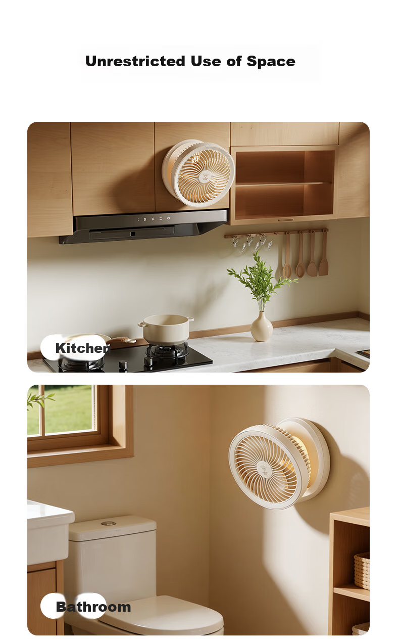DIAMOND No-Drill Air Circulation Fan 2026 New Kitchen Fan Home Floating Fan Desktop Small Fan Toilet Wall Fan USB Rechargeable Dormitory Folding Fan Outdoor Table Fan XR 6