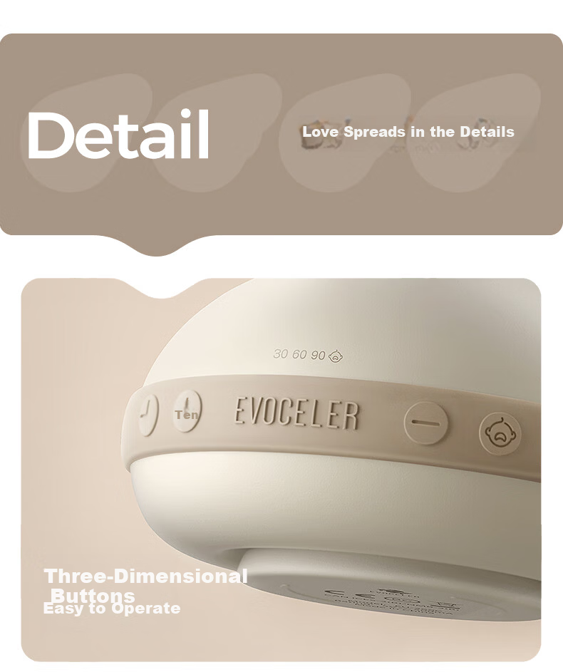 EVOCELER UK Baby Soothing Sleep Device 0-6 Months Portable White Noise Machine Sleep Aid Music Sleeper 24