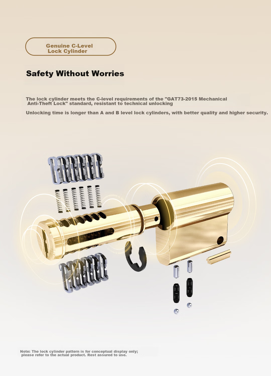 Leader Home Smart Door Lock, Fingerprint Password Lock, Anti-Theft Door Lock, Electronic Lock, Installation Included, Intelligent Fingerprint Password Lock E200 9