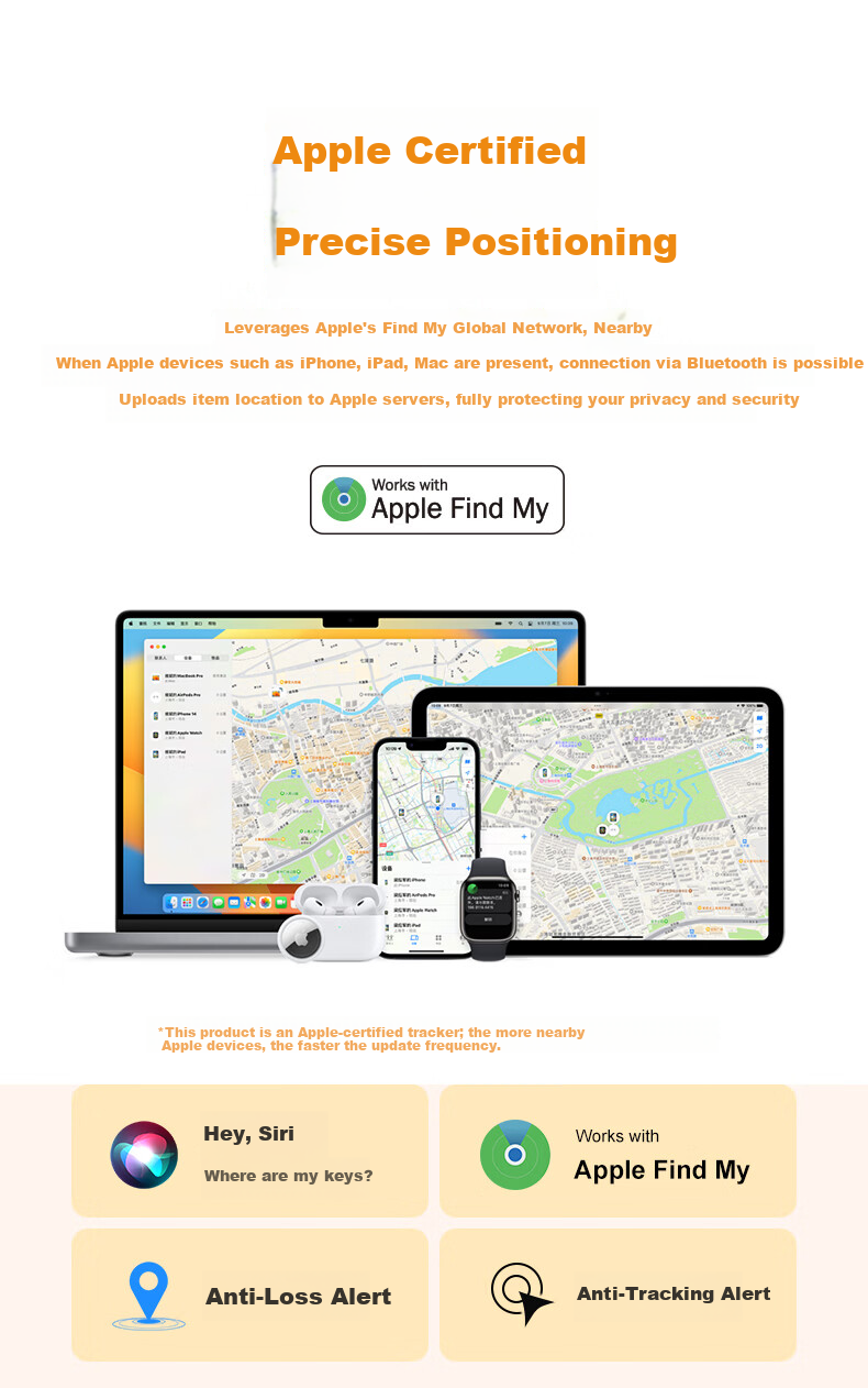 GDGO New Year Limited Edition Apple Anti-Lost Tracker Compatible with AirTag, Anti-Swapping, for Stray Cats and Dogs, Pet Anti-Choking Collar with MFi Certification, Purple 3