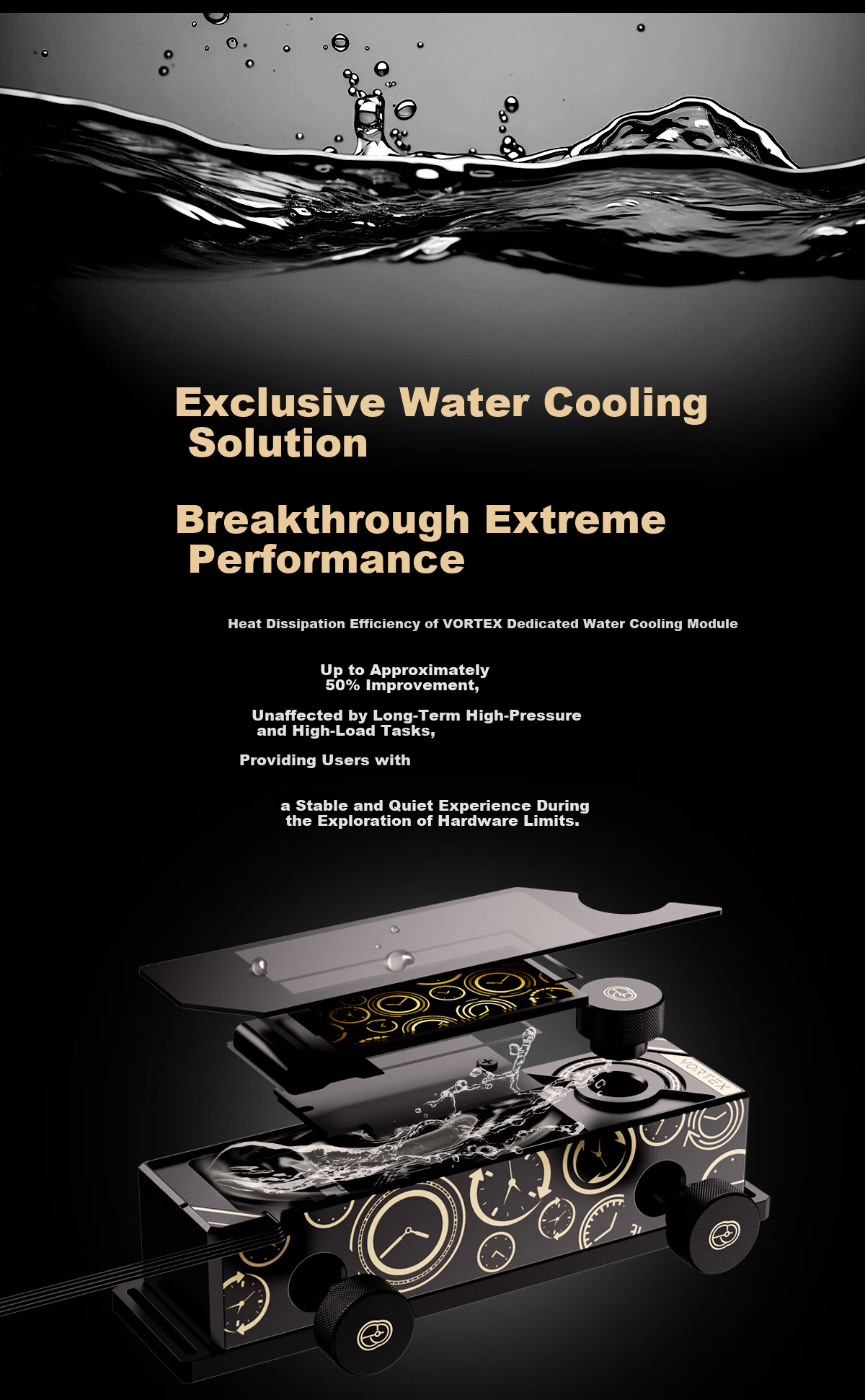 OC LAB Desktop Memory VORTEX Dedicated Split Water Tube LCD Screen Water Cooling Kit (Compatible with Origin Code VORTEX Series Memory) 2