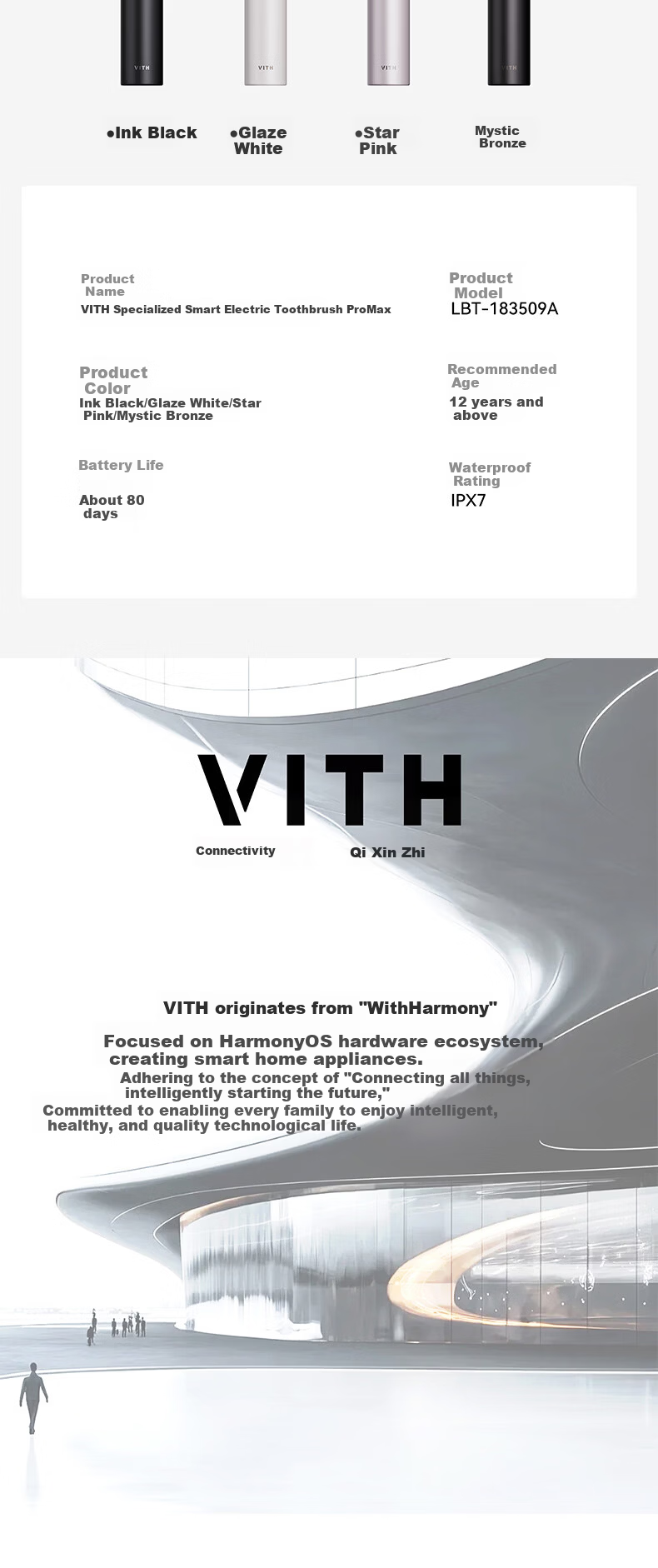 Hongmeng Smart Choice VITH Pro Max Electric Toothbrush Whitening Toothbrush Gift for Boyfriend Girlfriend Birthday Xuan Bronze Compatible with Huawei Smart Life Price Guarantee 618 12