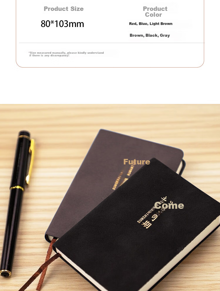Xutong A7 Small Portable Soft Leather Notebook Pocket Simple Handy Word Notebook Small Memo Pad Stationery Diary 8