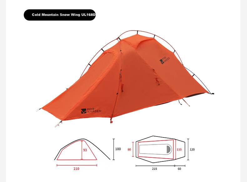 MOBIGARDEN Cold Mountain Snow Wing UL2 Groundsheet Outdoor High Altitude Hiking Tent Double Ground Mat NX24672023 Gray 18