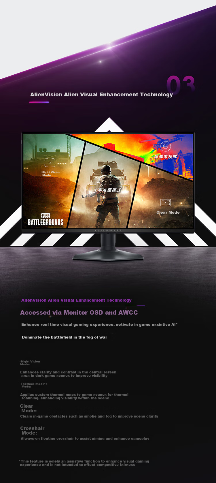 Alienware Starship 24.5-inch 300Hz Refresh Gaming Monitor IPS 1ms 400nits FreeSync 99% sRGB Rotatable Height Adjustable High Refresh Rate Screen AW2526HL 3