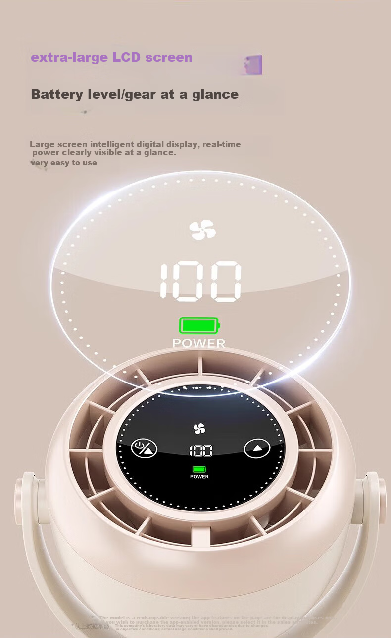 KOVOL 100-Speed Hurricane Clip & Stand Desktop Mini Fan USB Rechargeable Quiet Air Circulation Cooling for Office Dormitory 5