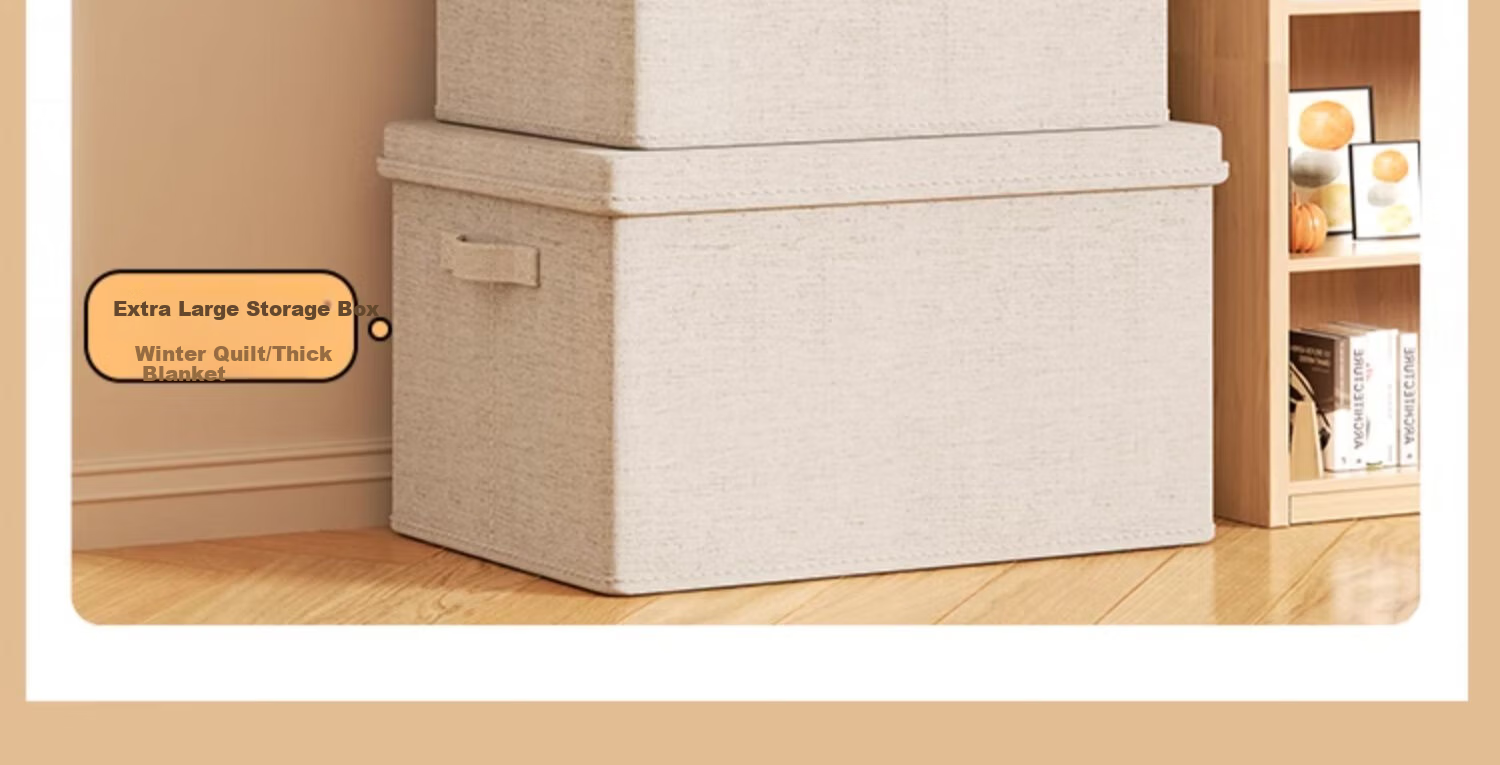 Nailaiwu Japanese Tianshan Cotton Linen Wardrobe Clothes Storage Box Washable Down Jacket Quilt Organizer Large Size 22
