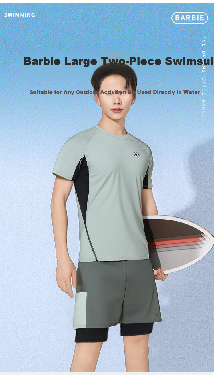 Barbie Men's Adult Youth Swimwear Snorkeling Jellyfish Suit Vacation Gear Male Anti-Embarrassment Two-Piece Swimsuit 2