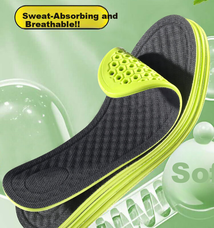 3515 Men's Sports Insoles Sweat-Absorbing Odor-Resistant Breathable Antibacterial Soft Cushioned Thickened Shock-Absorbing Shoe Inserts 3