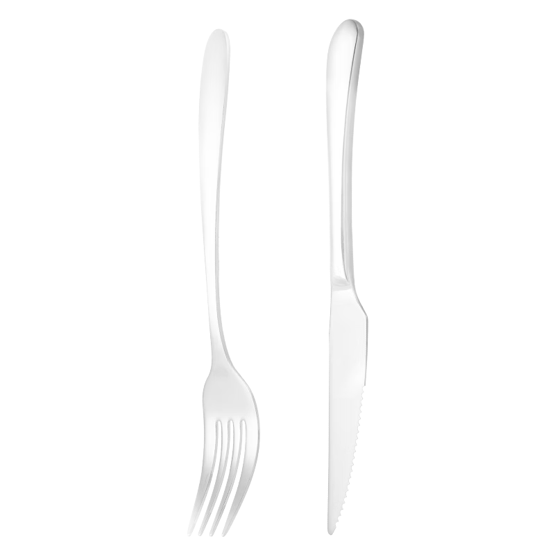 Guangyi 316L Stainless Steel Steak Knife And Fork Set, Western Cutlery, Extended And Thickened, Elegant Two-Piece Set GY7691