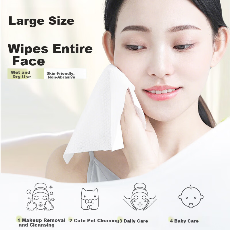 Guyunti Facial Cleansing Wipes 170 Sheets*1 Pack Soft Disposable Face Towels 24*28CM