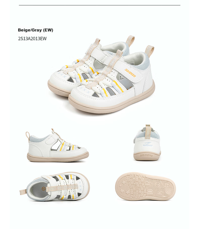 DR·KONG Toddler Walking Shoes Summer Kids Casual Baby Children Sandals 2S13A2013BM Beige/Grey Size 20 10